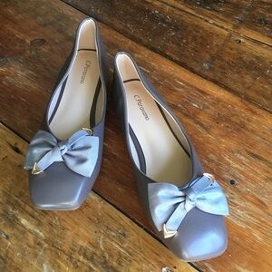 NWOT C. Paravano Eva Metal Bow Ballerina Flats